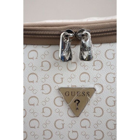 GUESS V7200069 White/Taupe Junction Travel Zip Around Lunch Box w/Carrying Strap - Picture 7 of 14